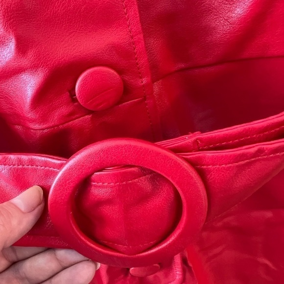 Ronny Kobo Alie Faux Leather Jumpsuit In Red NWT Size S - Picture 10 of 16